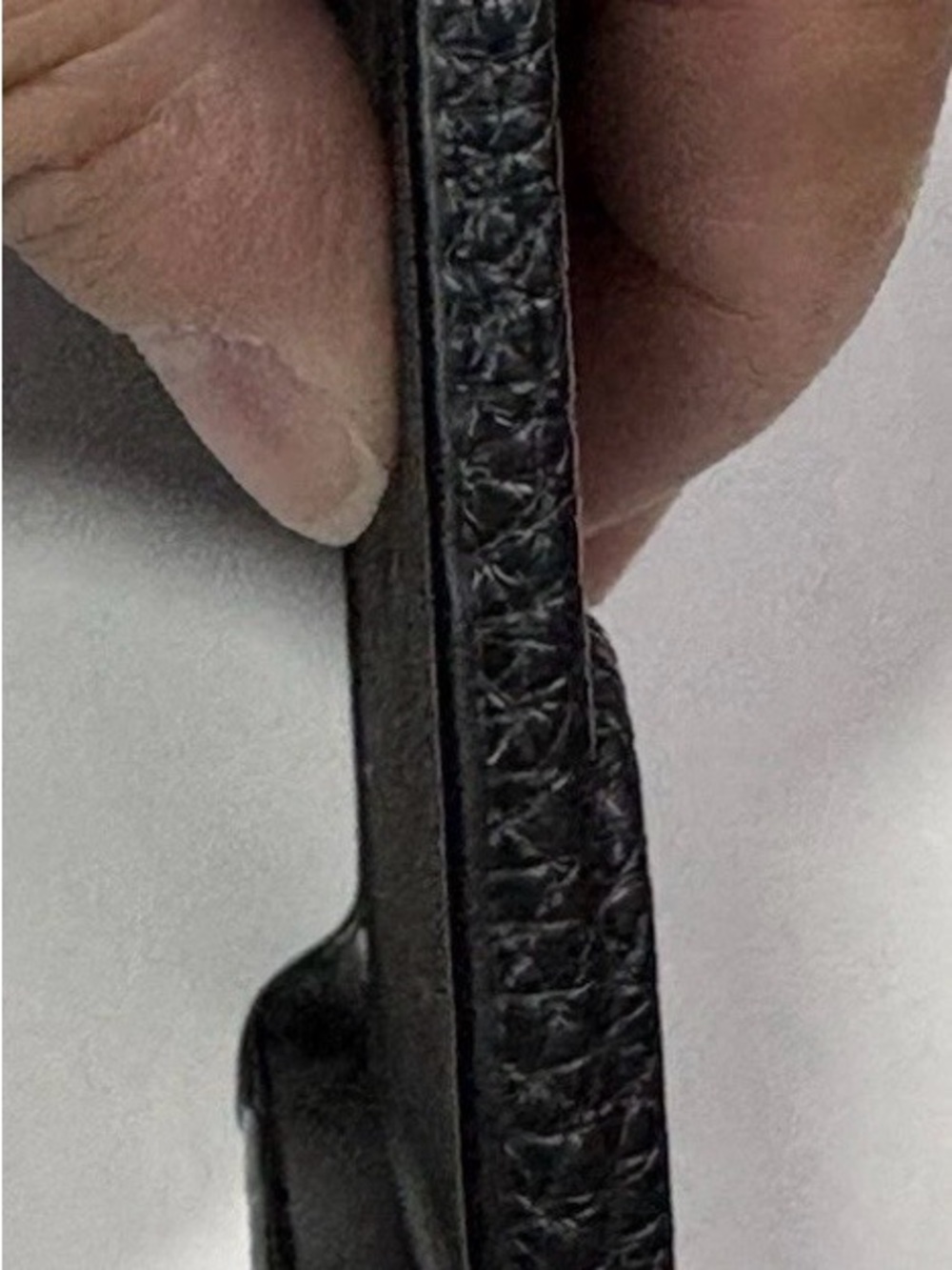 Prada Black Pebbled Leather Phone Card Case with Triangular Logo - Picture 11 of 12